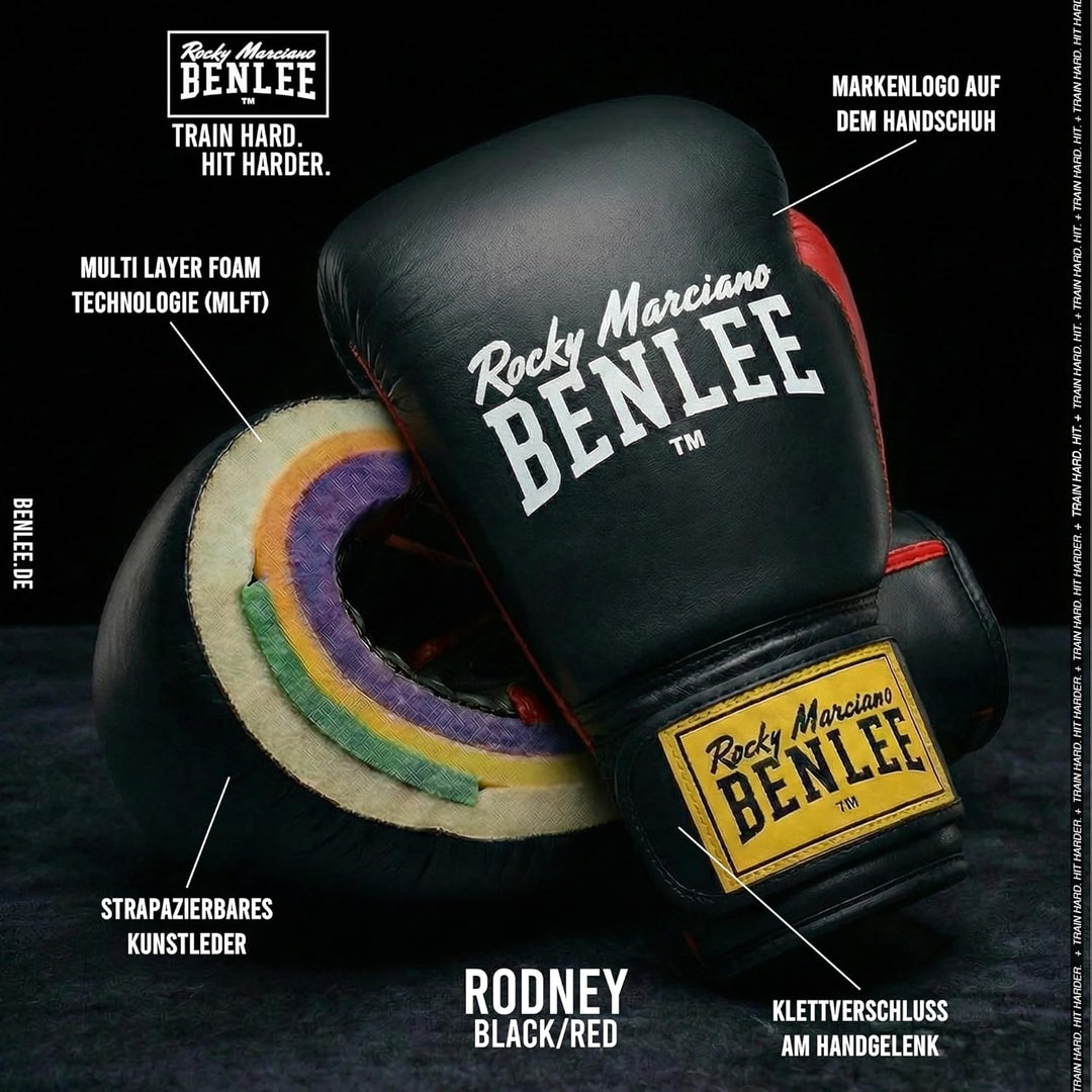 BenLee Kunstleder Boxhandschuh Rodney 06 oz Black/Red, 06 oz Black/Red