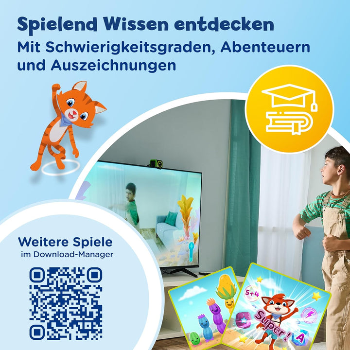 VTech LeapMOVE Lernkonsole Kinder I Interaktive Spielkonsole für Fernseher I Lernspiele ab 4 Jahre I