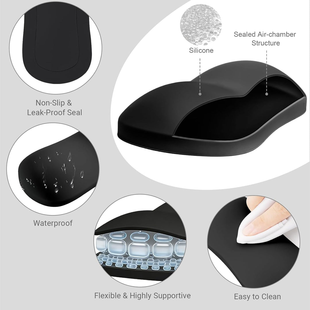 MOSISO Handballenauflage Silikon, Ergonomisches Luftkissen Mausstützpad Handgelenkauflage für Schmer