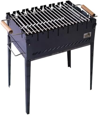 Klappbarer Mangal Grill, Holzkohlegrill für Outdoor, Camping & Garten, Kompakt & Tragbar, Schwarz 8