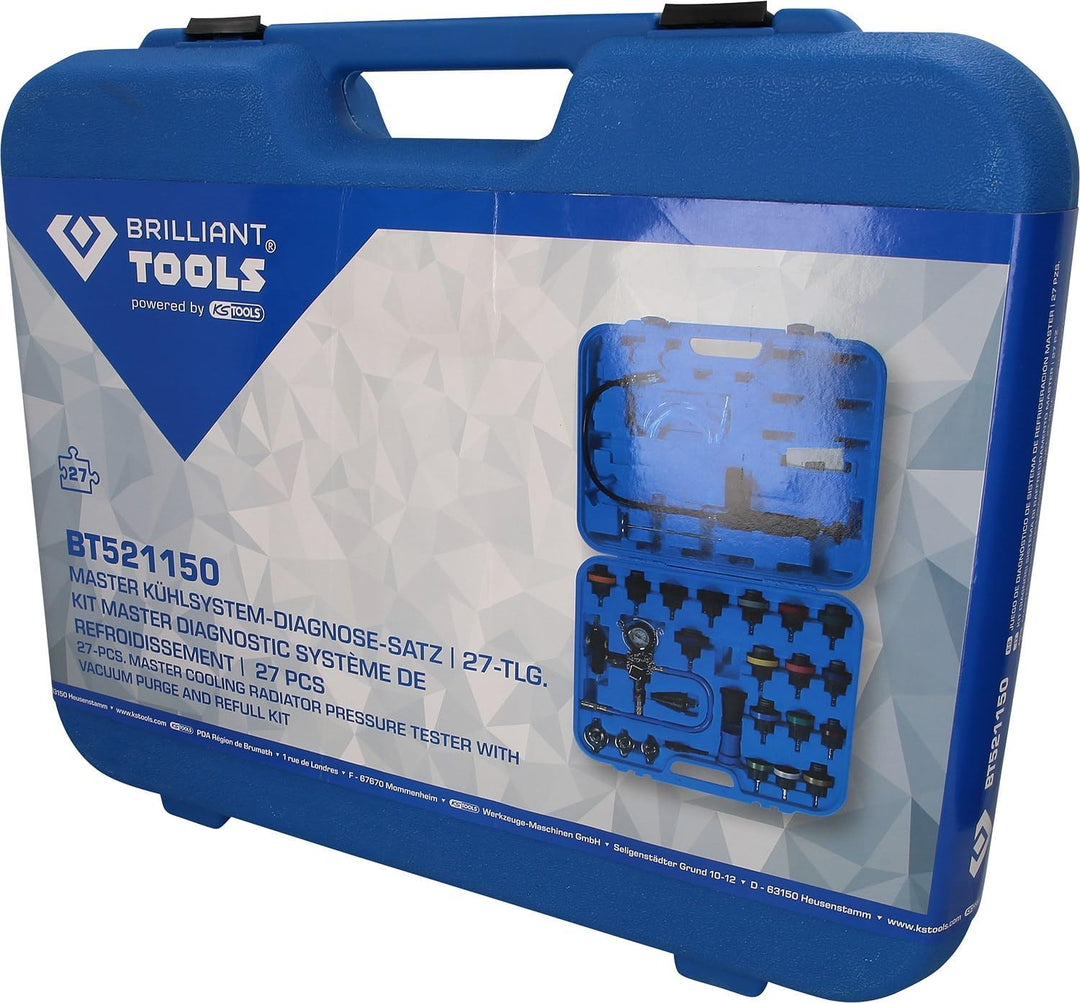 BRILLIANT TOOLS BT521150 Master Kühlsystem-Diagnose-Satz, 28-tlg [Powered by KS TOOLS]