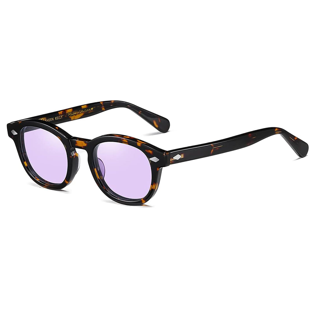 SHEEN KELLY Retro Acetat Ovale Sonnenbrille für Männer Frauen Hochauflösend Polarisierte Round Linse