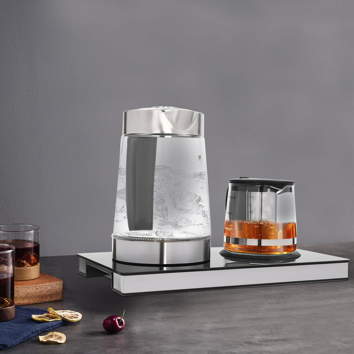 Wasserkocher Elektrischer, 1500W LCD Electric Glas Teekocher mit Touchscreen für Kaffee und Tee, Sch