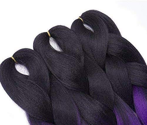 5 Packs Braids Extensions Flechten Hair Extensions Crochet Haar Kunsthaar Colorful Schwarz bis Lila