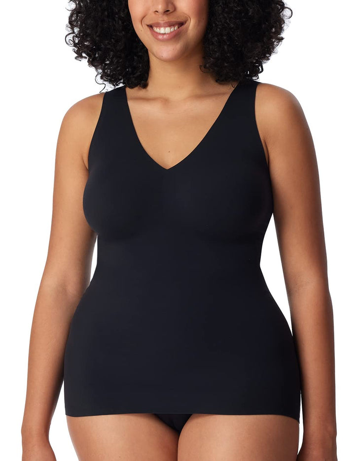 Schiesser Damen Trägertop mit Herausnehmbaren Pads-Invisible Soft Unterwäsche 38 Schwarz_170365, 38