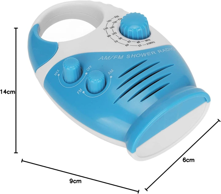 Duschradio Wasserdicht, AM FM Badezimmerradio Tragbares Badradio Duschlautsprecher Radio Batteriebet
