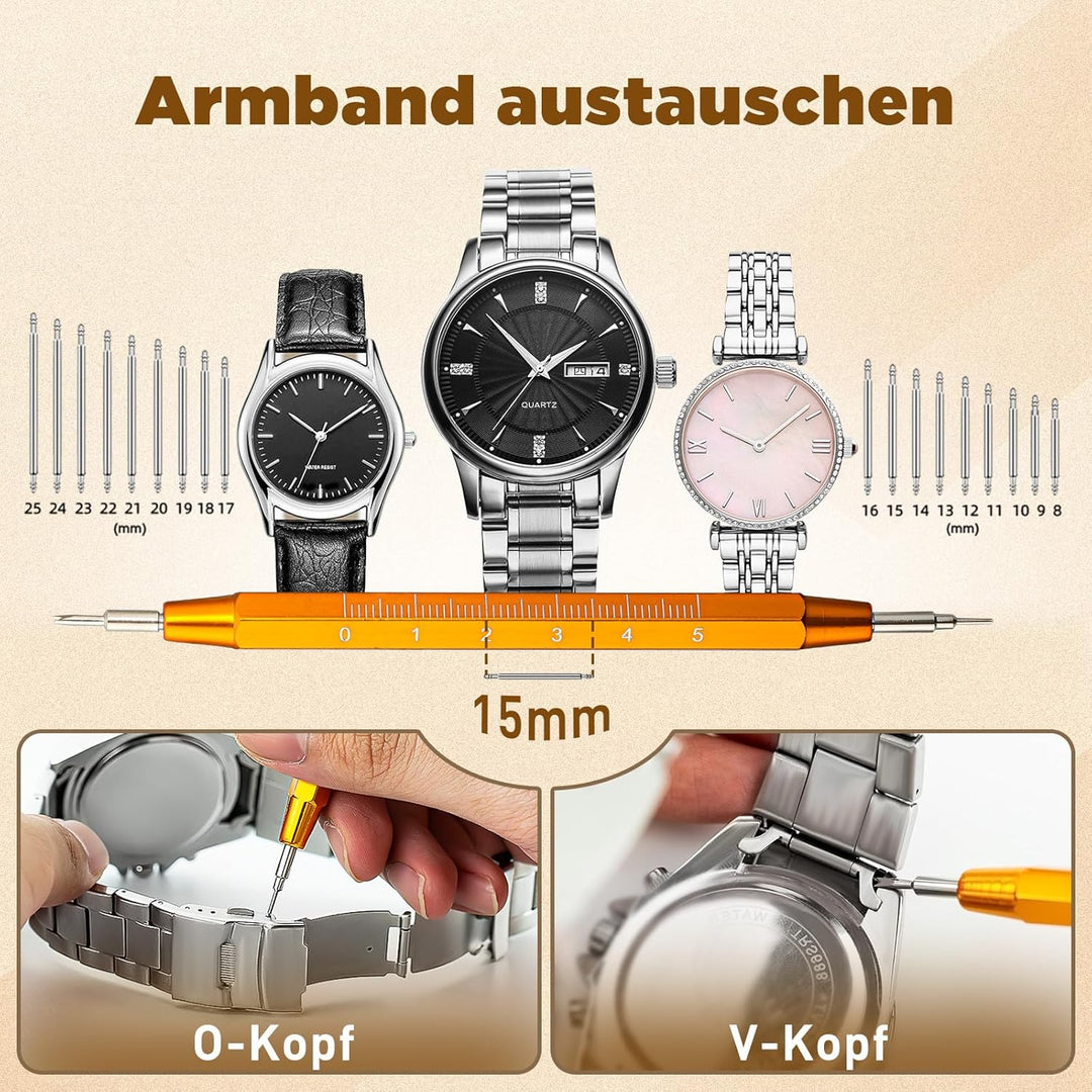 Eventronic Uhrenwerkzeug Set + Uhr Presse, Uhr Einpresswerkzeug, Uhrmacherwerkzeug Set, Uhrenwerkzeu