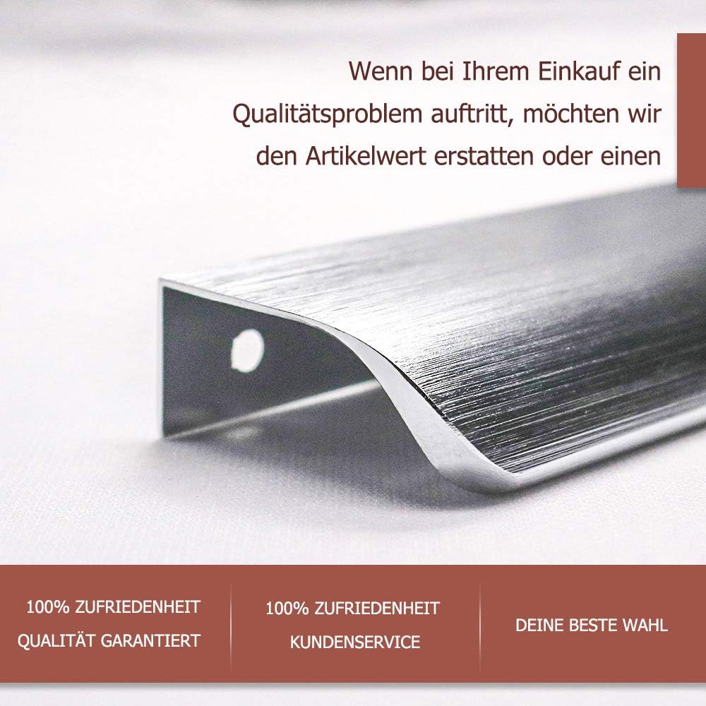 goldenwarm 20x 128mm Möbelgriffe Profilgriff Aluminium Schrankgriffe Modernes Gebürstet Küchengriffe