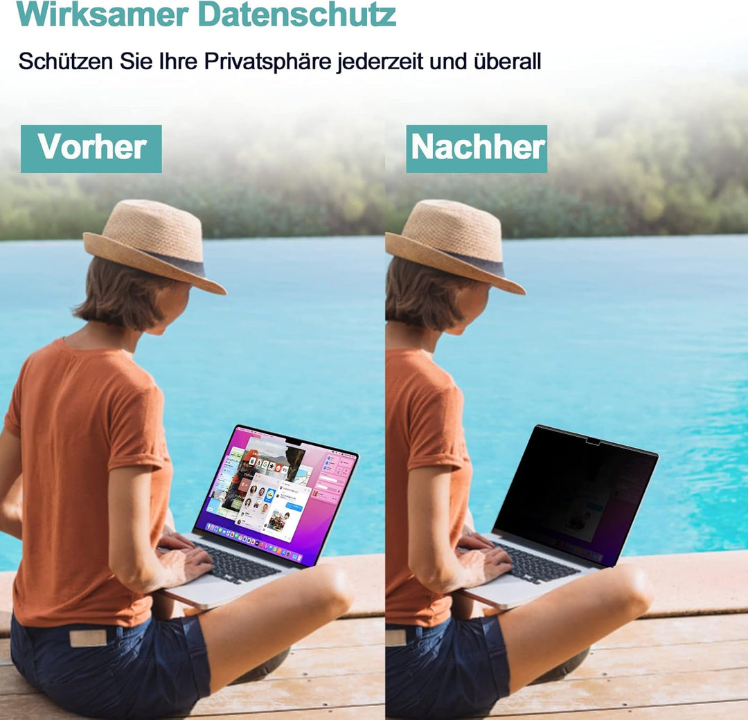 Magnetischer Blickschutzfolie für MacBook Air 15 Zoll 2023-M2 A2941, Abnehmbar Anti Glare Blaulicht