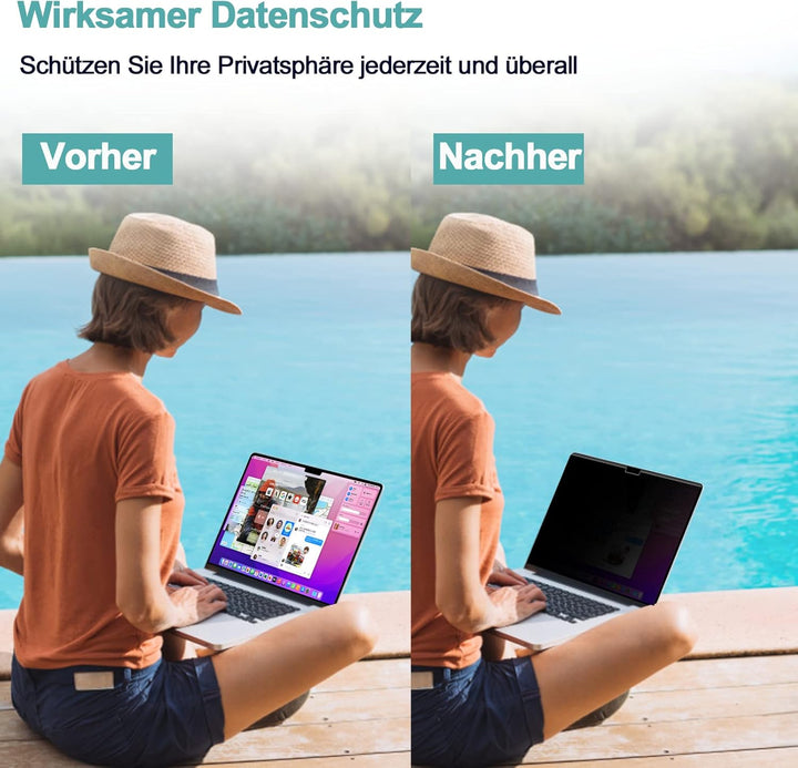 Magnetischer Blickschutzfolie für MacBook Air 15 Zoll 2023-M2 A2941, Abnehmbar Anti Glare Blaulicht