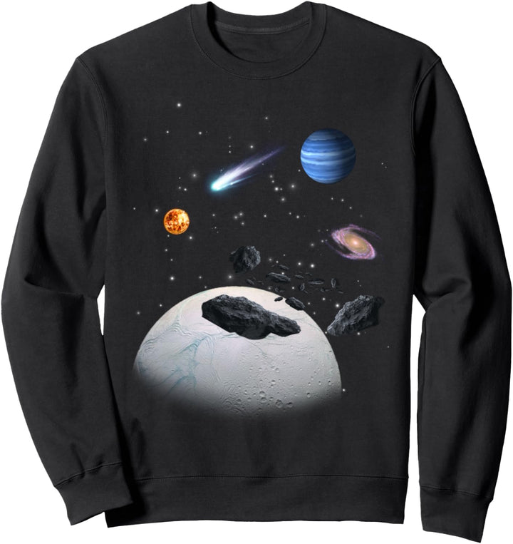 Weltraum Universum Motiv Galaxie Planeten Sonne Sonnensystem Sweatshirt