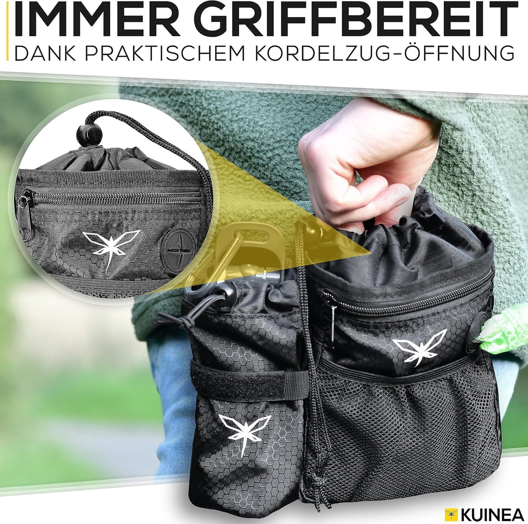 KUINEA® Leckerlitasche für Hunde - 4 Tragevarianten - Praktische Gassi Tasche Hund, Hundeleckerli Ta