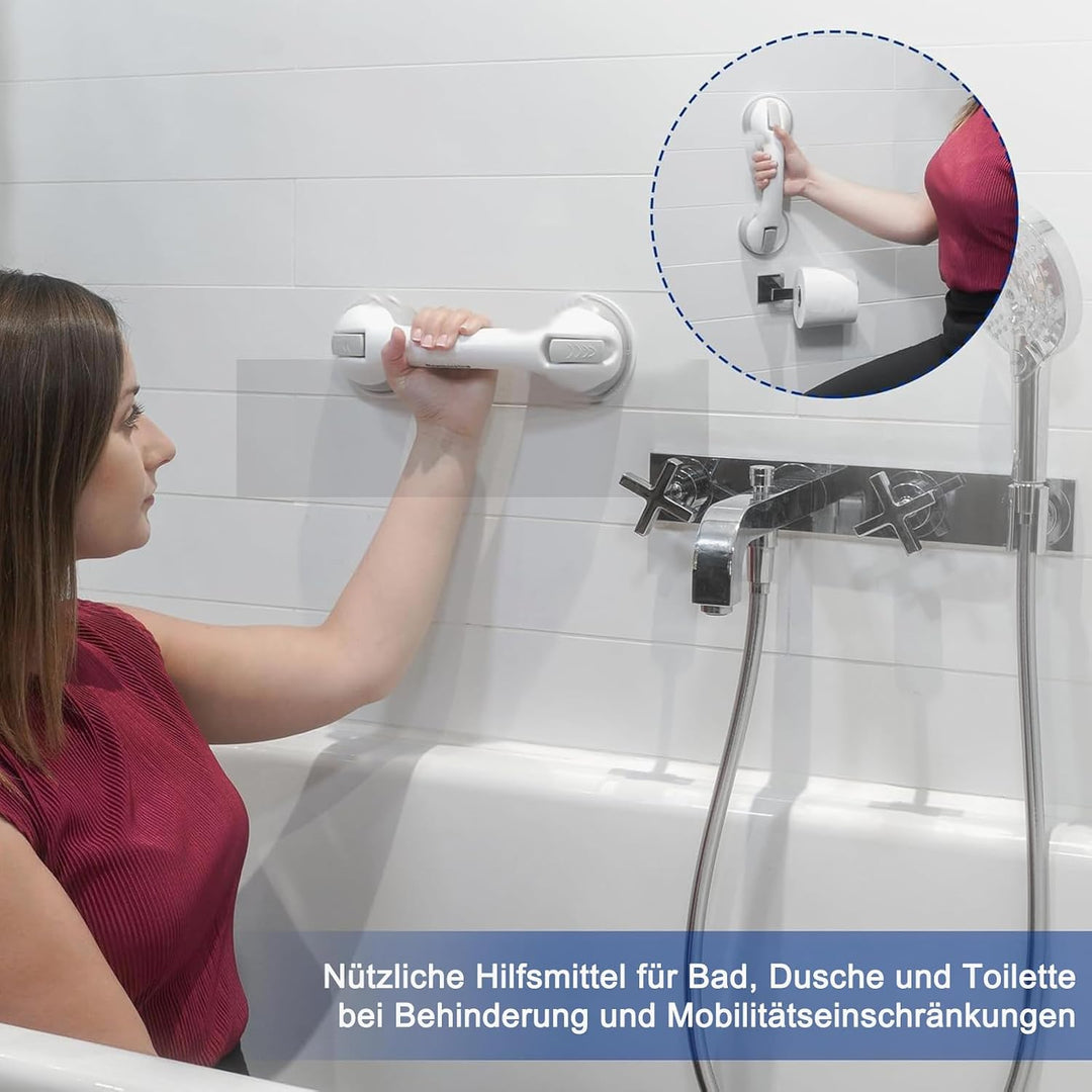 Newthinking Dusche Haltegriff mit Saugnapf 30CM, Haltegriff Dusche Ohne Bohren, Haltegriff Badewanne