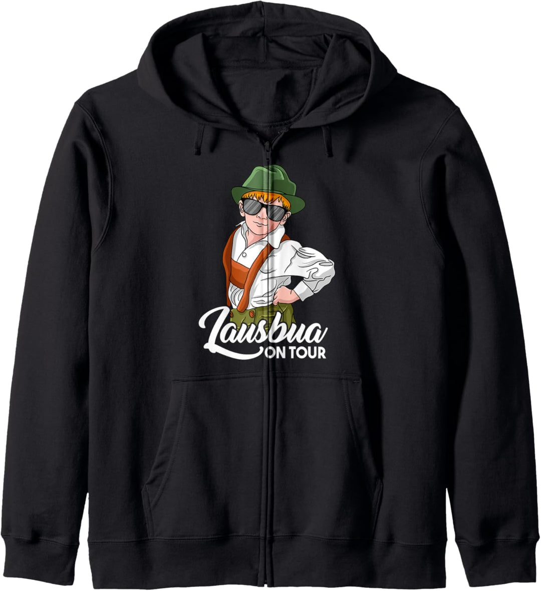 Lausbua On Tour Lederhose Sonnenbrille Lustiges Bayern Tirol Kapuzenjacke
