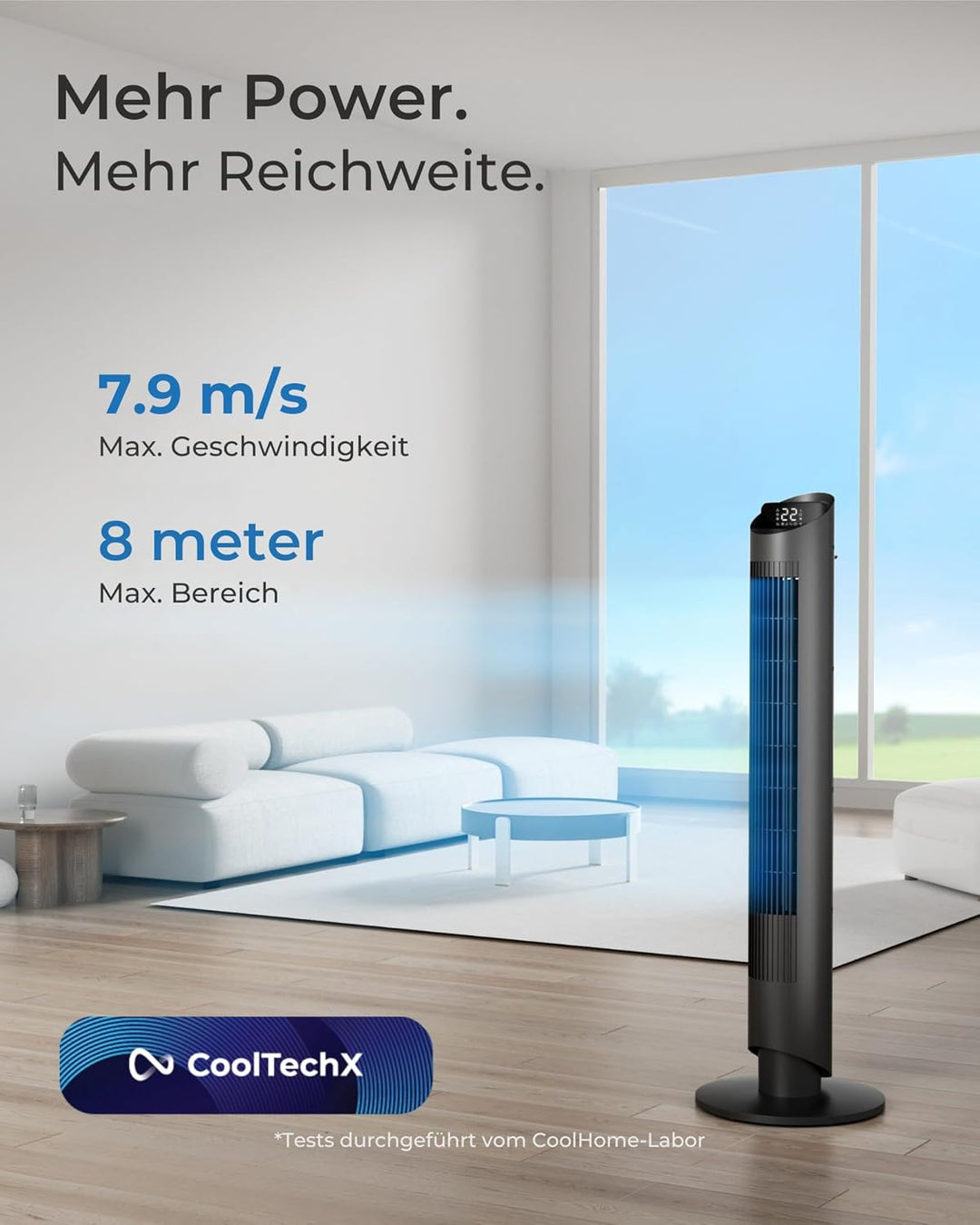 CF2401 Turmventilator mit Fernbedienung, App - Leiser Standventilator mit Timer, LED - Ventilator ki