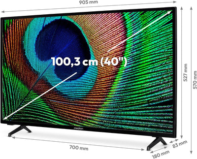 MEDION P14093 (MD 30043) 100,3 cm (40 Zoll) Full HD Fernseher (Android TV, Smart TV, HDR, Netflix, P