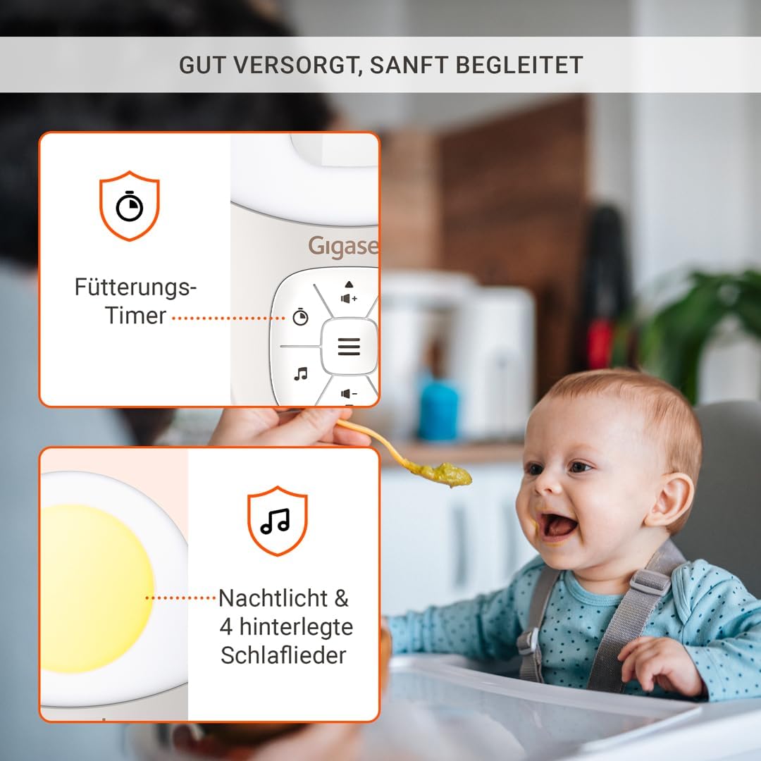 Gigaset Baby 100 Audio – Audio-Babyphone mit DECT-Technologie – Sichere Zwei-Wege-Kommunikation – 30