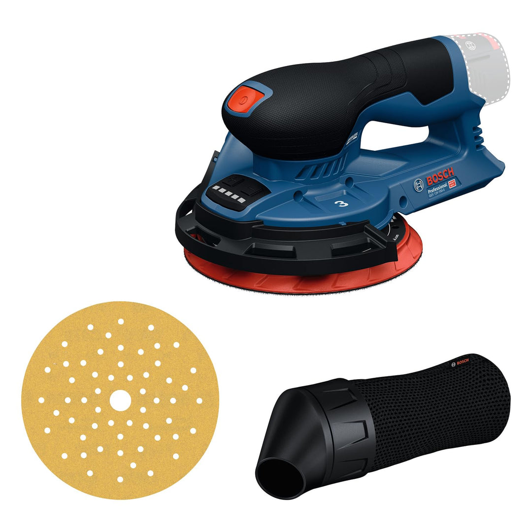 Bosch Professional 12V Akku-Exzenterschleifer GEX 12V-150-3 (inkl. Schleifteller, Schleifblatt, Schu