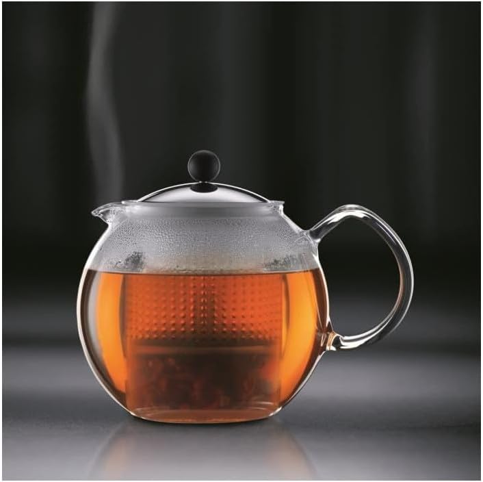 Bodum K1833-16 Assam Set Teebereiter, 1.5 L mit 2 doppelwandigen Gläser, 0.25
