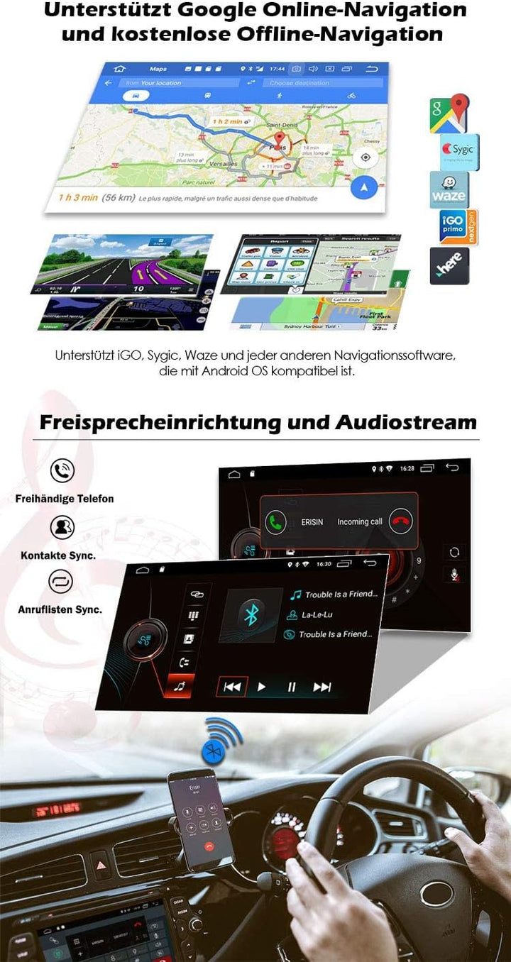 Erisin Android 10.0 Autoradio mit GPS Navi Für Audi A3 S3 RS3 RNSE-PU Bluetooth WiFi DAB+ OBD2 TPMS