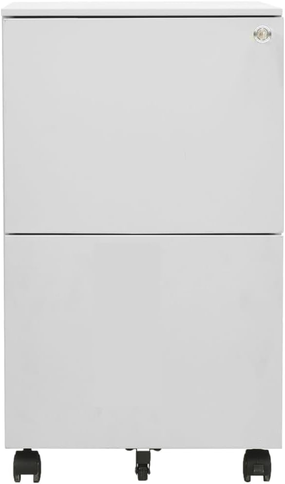 vidaXL Aktenschrank mit Rollen Rollcontainer Bürocontainer Schubladenschrank Büroschrank Stahlschran