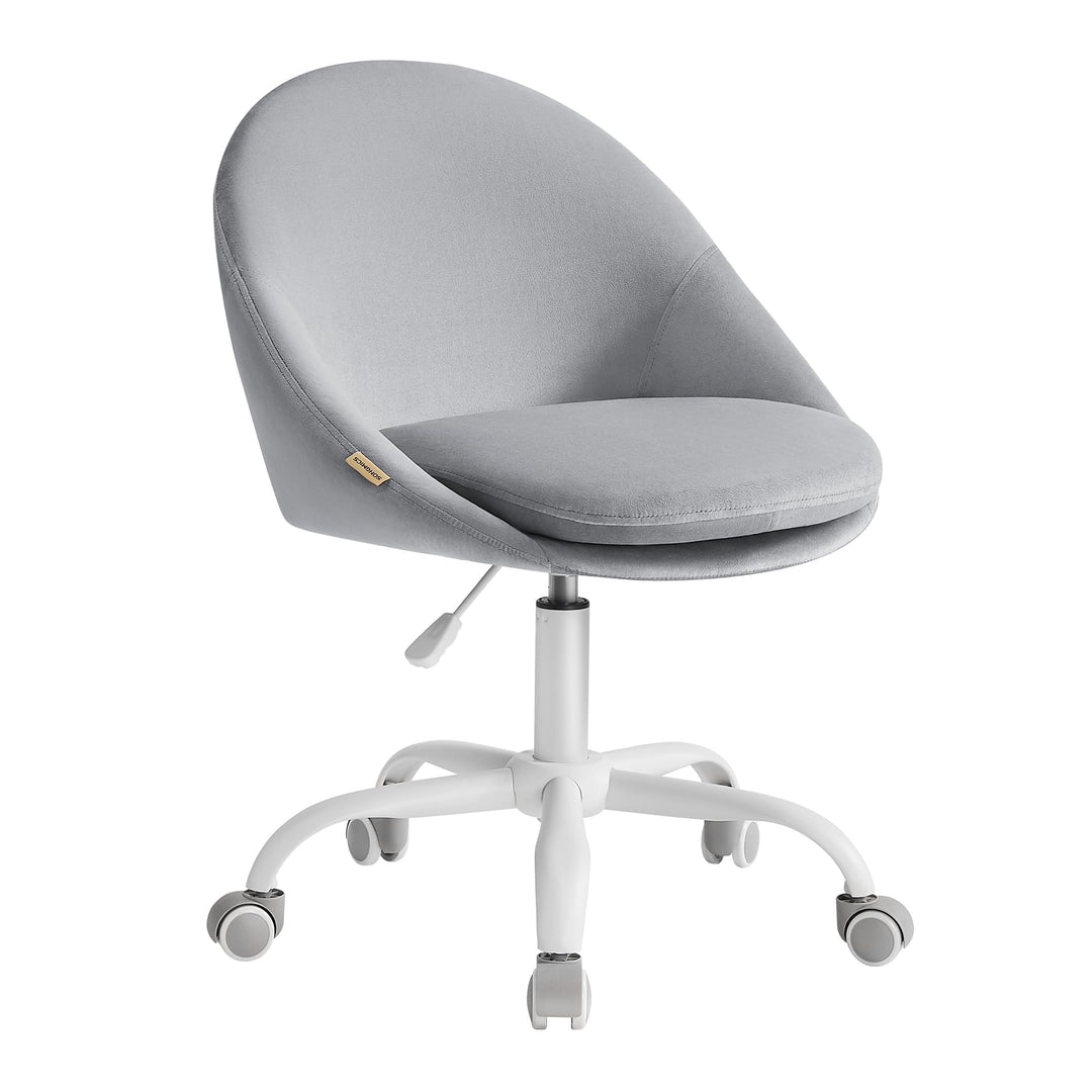 SONGMICS Homeoffice Stuhl, Drehstuhl aus Samt, Schreibtischstuhl, Schaumstoffpolsterung, höhenverste