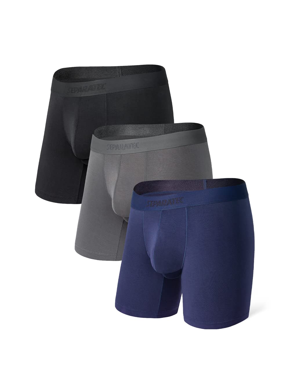 Separatec Herren Boxershorts Mehrfachpack Doppelbeutel Dual Pouch, Bambus Unterhosen Männer, Stretck