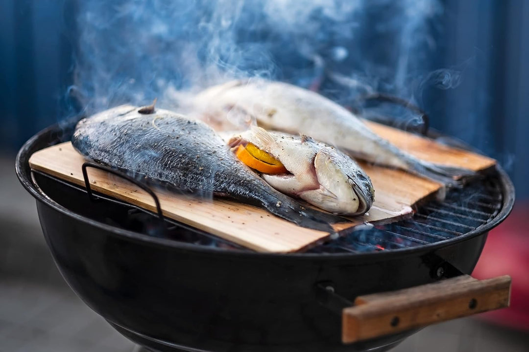 Kyto Zedernholz Räucher Grillplatte 30x15x1cm Grillbrett Lachs Grillplanken zum Räuchern Fisch Fleis
