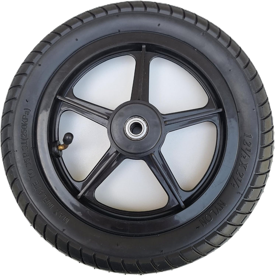 12 Zoll Rollstuhl-Hinterrad, Komplettrad, Ersatzrad, Robuster 12 1/2 x 2 1/4 (62-203) Zoll hochwerti
