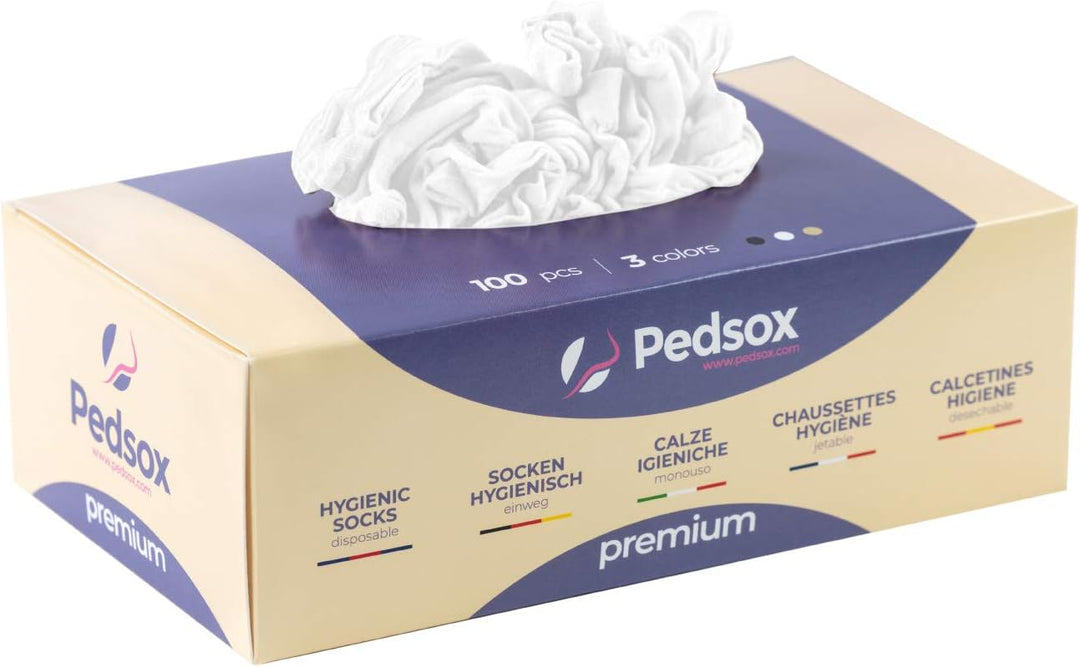 Pedsox - Nachfüllpack 200 Stück Premium Hygienische Socken Einheitsgrösse Grosse Grössen Weiss, Einh