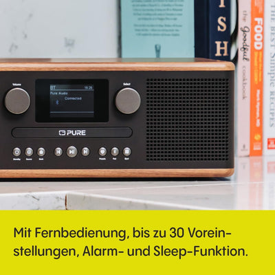 Pure Classic C-D6 Musiksystem (CD-Player, DAB+/FM, Bluetooth, AUX, USB, Wecker, Sleeptimer) Coffee B