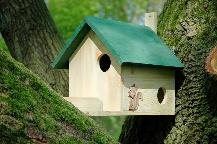 dobar® 22218e Eichhörnchenkobel - Schlafplatz für Eichhörnchen - Eichhörnchennest aus Massivholz - Ü