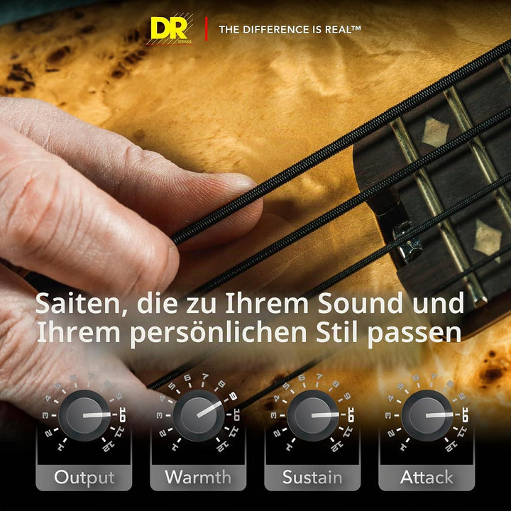 DR Strings Bass-Saiten Black Beauties, Bass-Seiten vernickelt, schwarz beschichtet, auf rundem Kern,