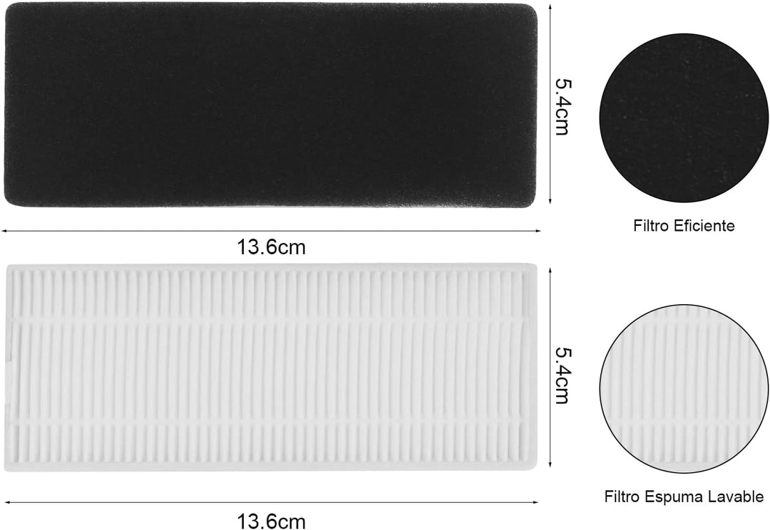 DingGreat Zubehör Set Ersatzteile für Yeedi K650 Saugroboter - Packung mit 1 Hauptbürste, 4 Filters,