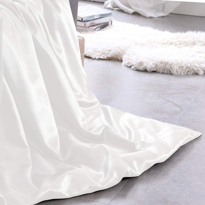 THXSILK Seidenbettwäsche Set 2 teilig, Bettbezug 135 x 200 cm und 40 x 80 cm Kissenbezug, Hypoallerg