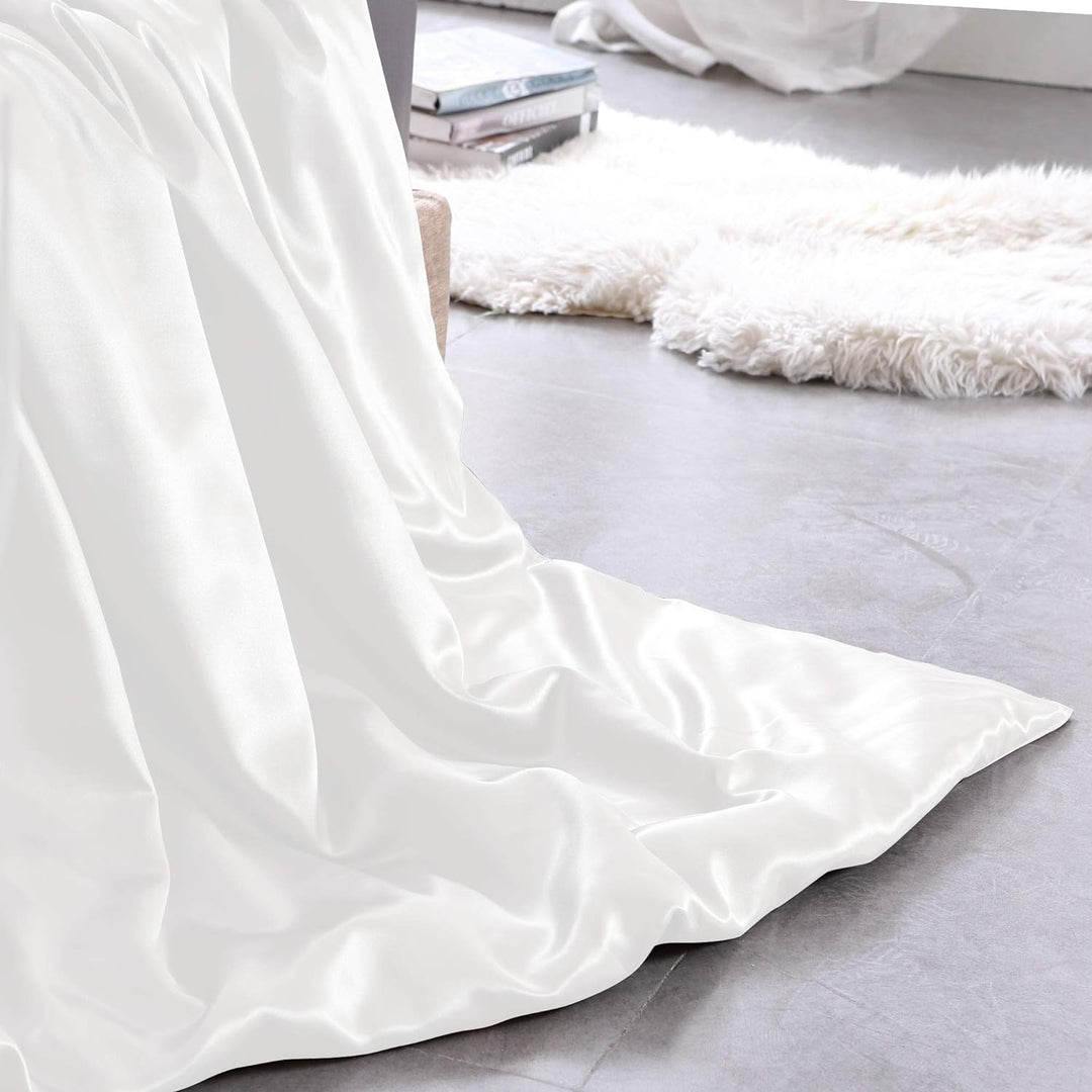 THXSILK Seidenbettwäsche Set 2 teilig, Bettbezug 135 x 200 cm und 80 x 80 cm Kissenbezug, Hypoallerg