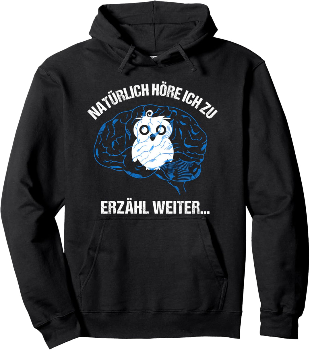Eulen im Kopf Eule im Gehirn Lustiger Spruch Ironie Pullover Hoodie