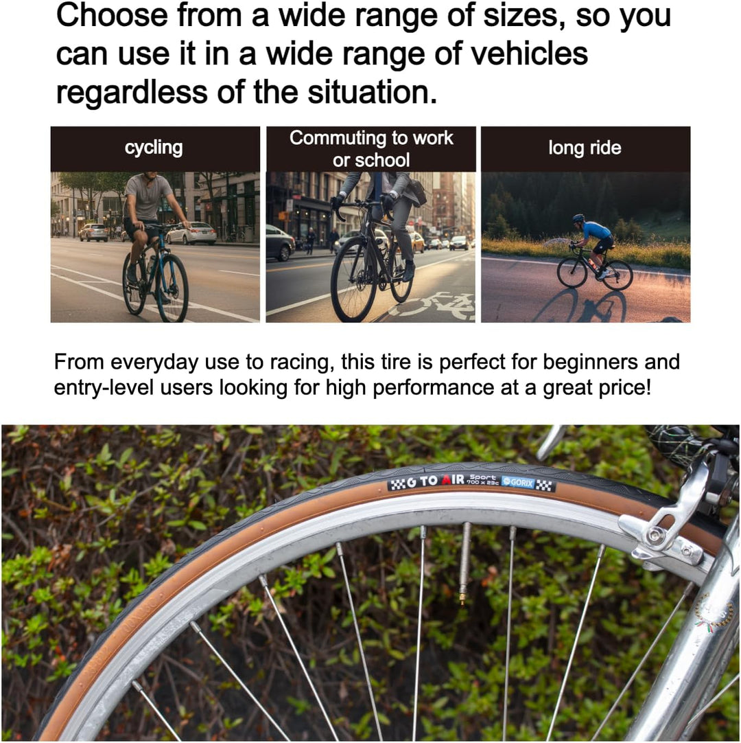 GORIX Rennradreifen 700×23C 25C 28C 32c 35c Fahrrad (Gtoair) 700×25c Skinwall(1 Tire), 700×25c