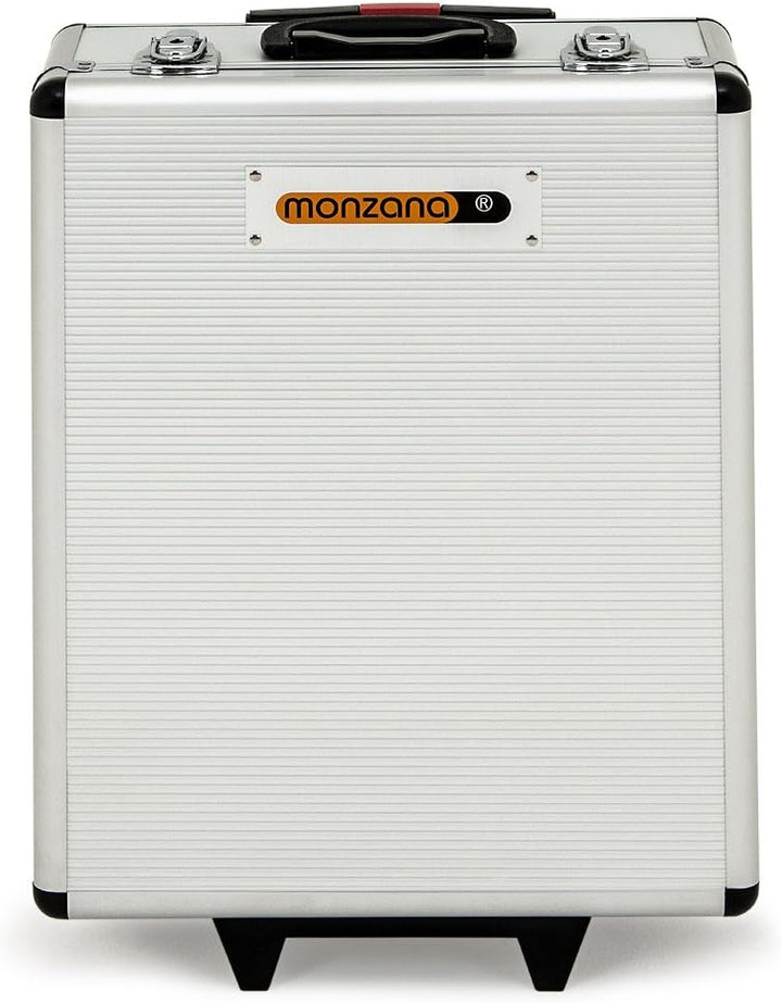 MONZANA® 1050 tlg. Werkzeugtrolley CrV-Stahl Werkzeugkoffer Aluminiumkoffer mit Rollen Teleskopgriff