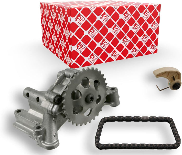 febi bilstein 33753 Ölpumpensatz mit Kettenrad, Kette und Gleitschiene , 1 Stück