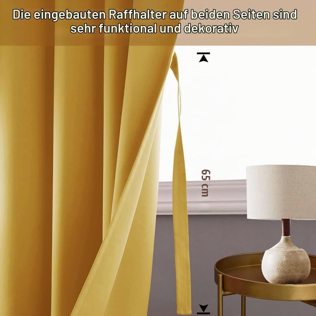 JIUZHEN Blickdicht Vorhänge Gardinen Ösenvorhang für Schlafzimmer Wohnzimmer Verdunkelungsgardinen,