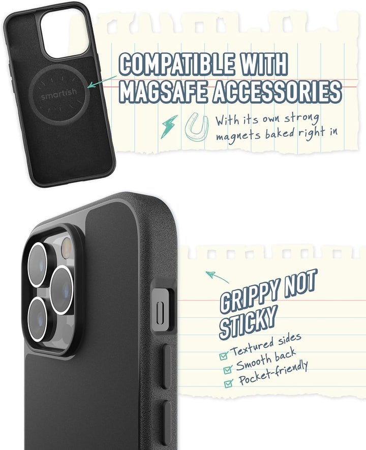 Smartish iPhone 14 Pro Slim Case – Gripmunk kompatibel mit MagSafe [leicht + schützend] Dünne Griffa