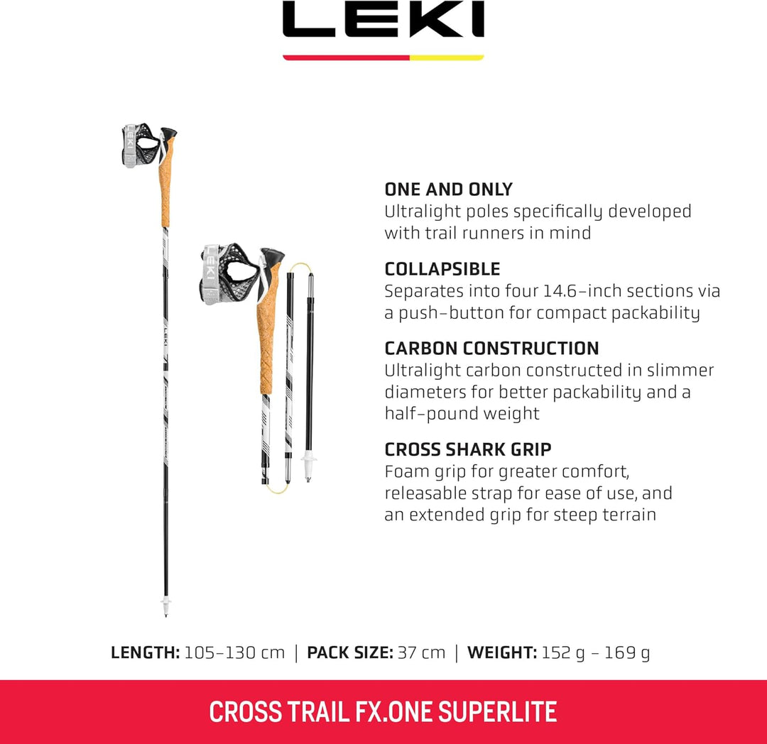 LEKI Unisex-Adult Skistock 105 cm white-black, 105 cm white-black