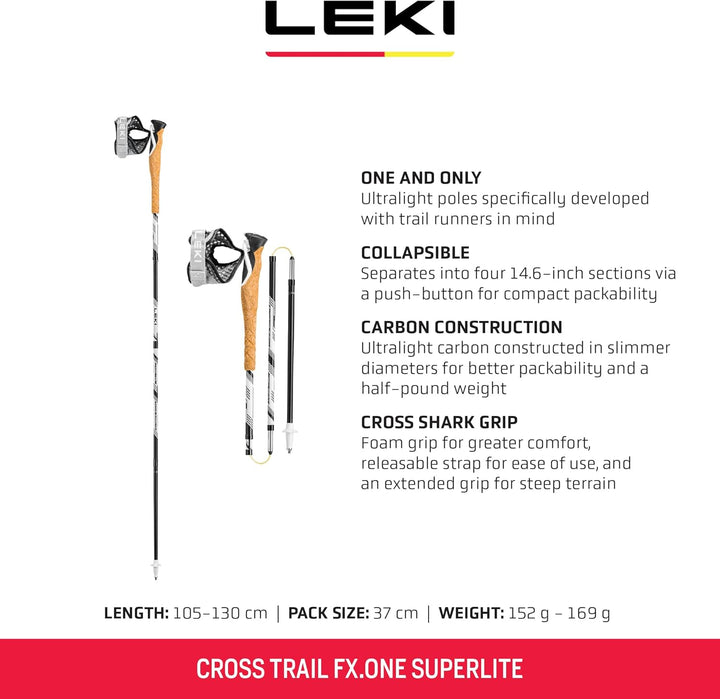 LEKI Unisex-Adult Skistock 105 cm white-black, 105 cm white-black