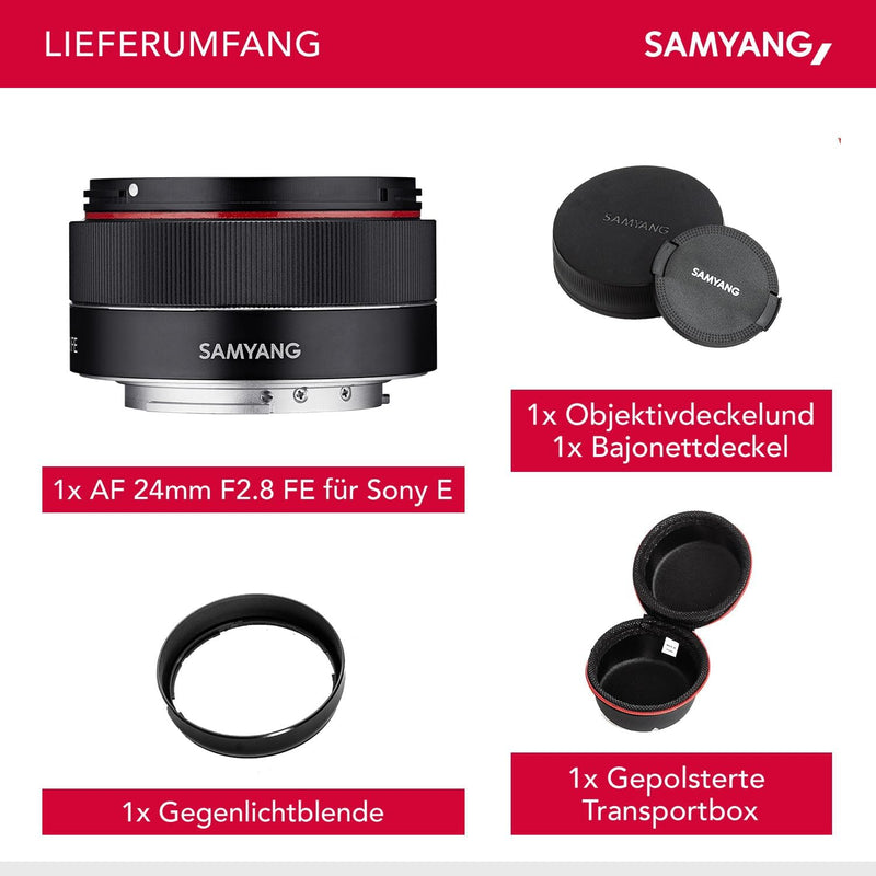 Samyang AF 24 mm F2.8 FE (Tiny but Wide) - Vollformat 24mm Weitwinkel Festbrennweite Autofokus Objek