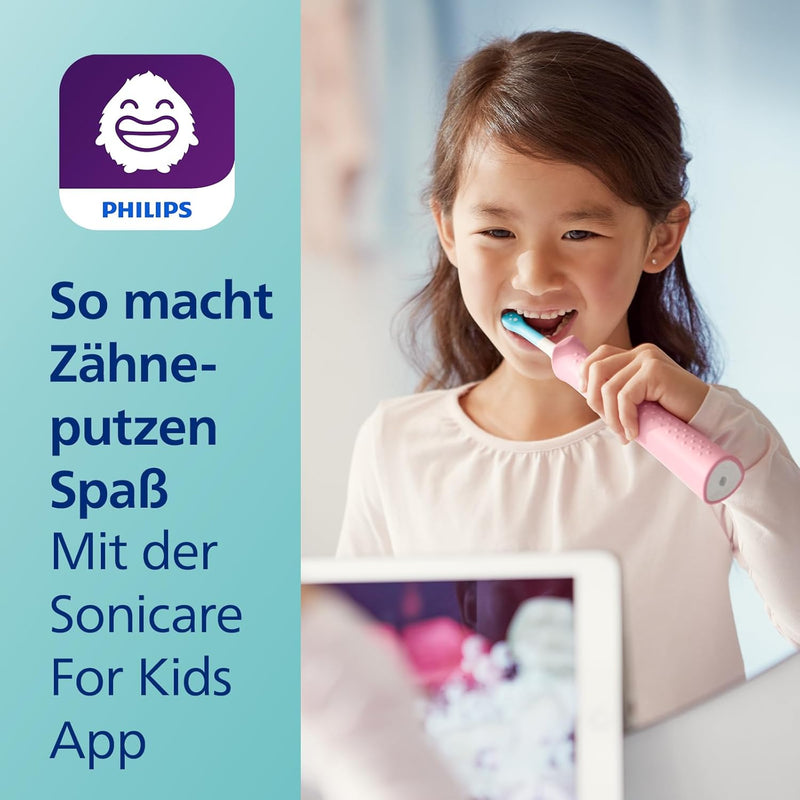 Philips Sonicare For Kids, elektrische Schallzahnbürste mit App, für Kinder ab 3 Jahren, mit SmarTim