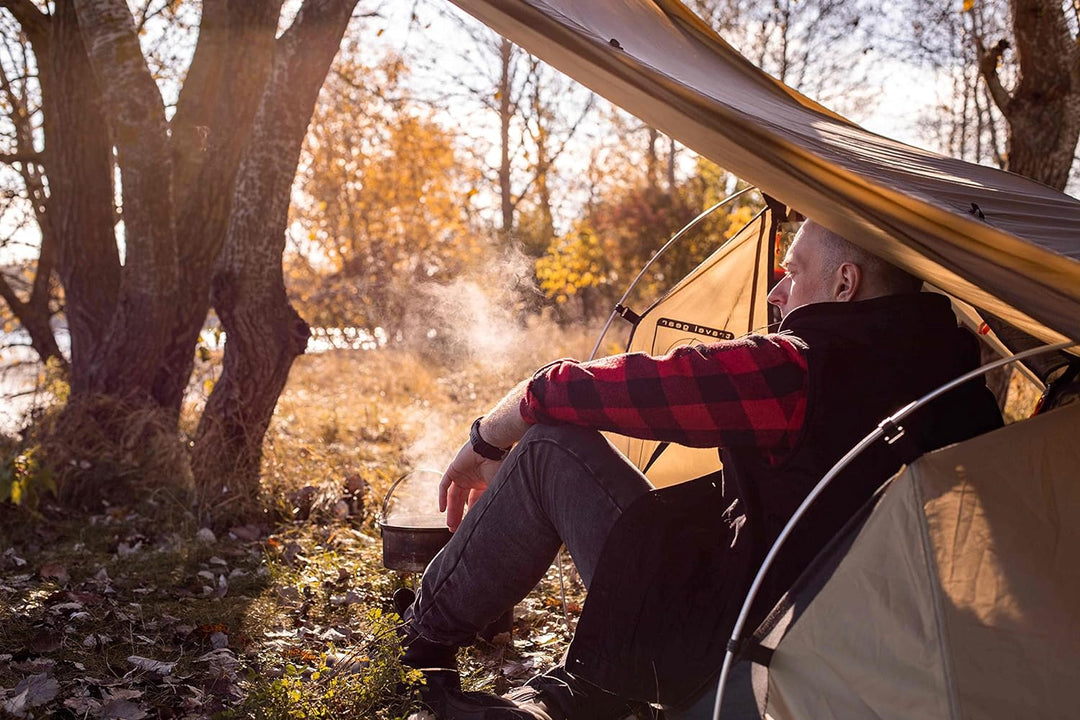 Bushmen Lodger Core Tent Oliv grün-Tunnelzelt mit Moskitonetz für Zwei Personen 250 cm extra lang