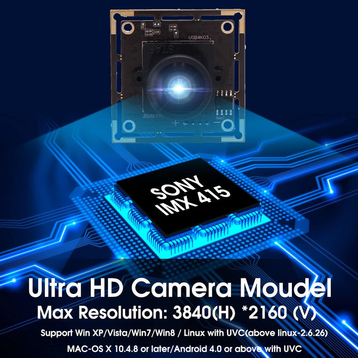 Svpro 4K USB Kameramodul Ultra HD Mini USB Kameraboard mit 110 Grad Objektiv Weitwinkel ohne Verzerr