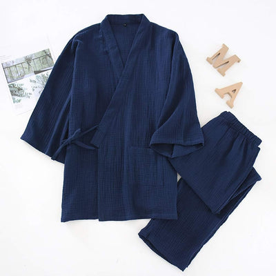 Japanische Kimono Loose Casual Home Pyjamas für Herren Nachtwäsche Grösse XL O63