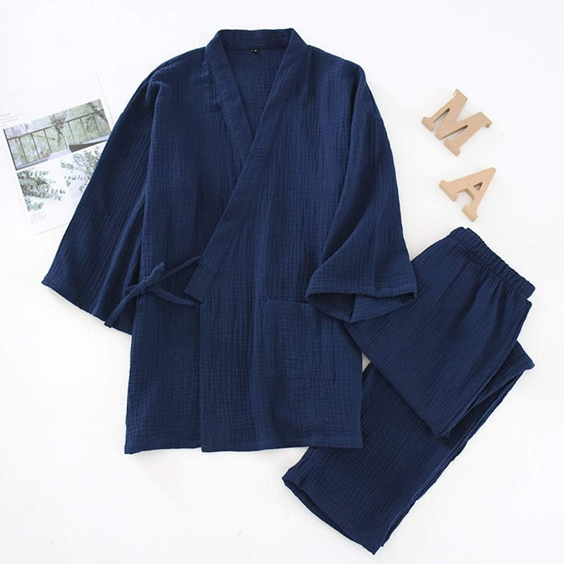 Japanische Kimono Loose Casual Home Pyjamas für Herren Nachtwäsche Grösse XL O63